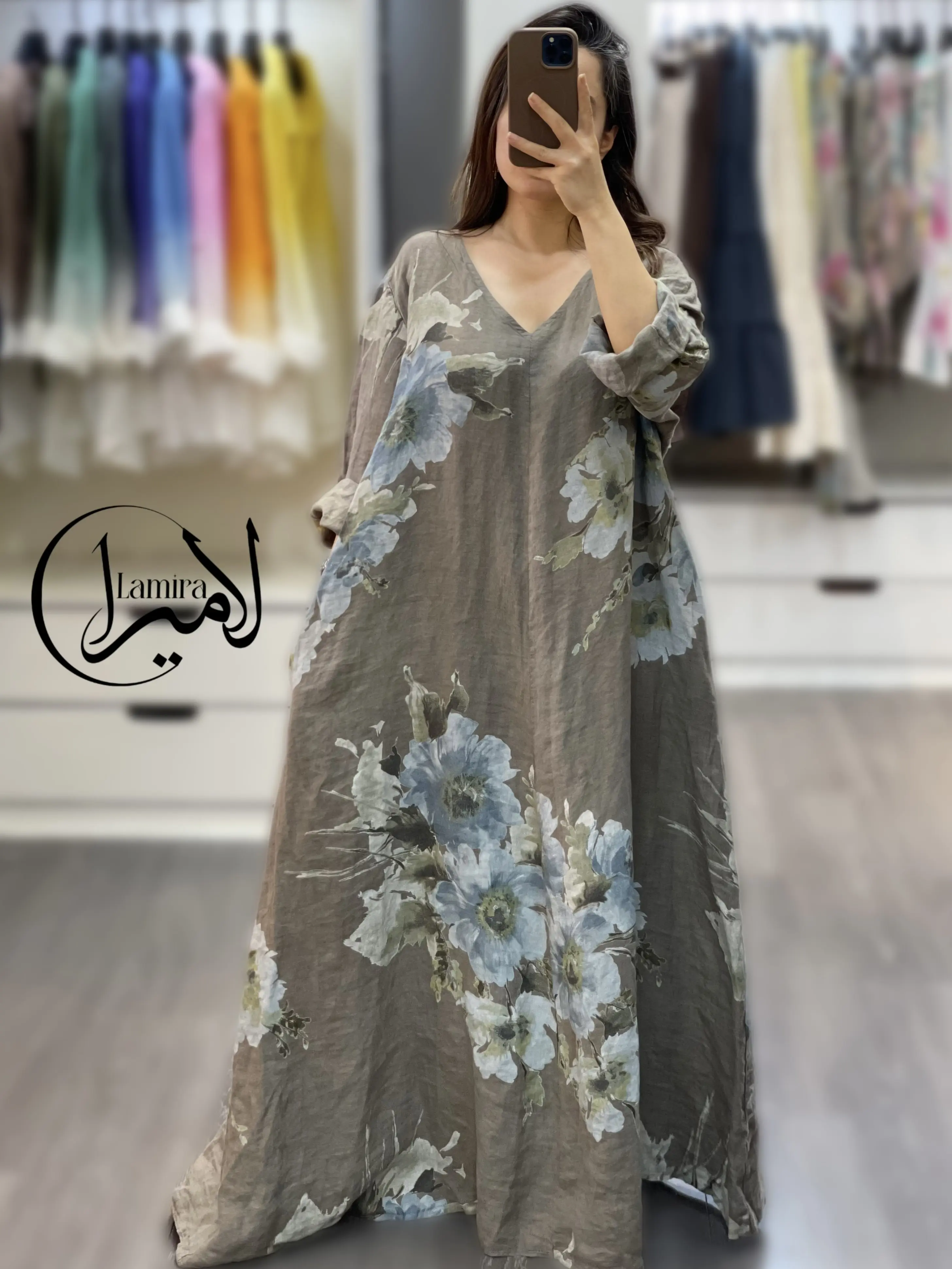 پیراهن نیم کلوش ایتالیایی طرح گلایل